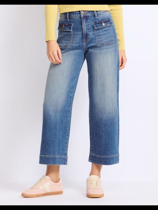 LOFT Denim - LOFT Cropped Wide-Leg Jeans in Mid Blue